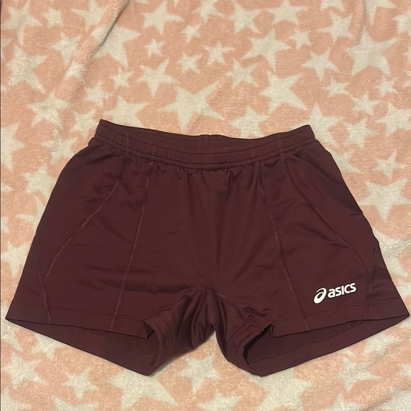 Asics Maroon Athletic Shorts - Picture 1 of 4
